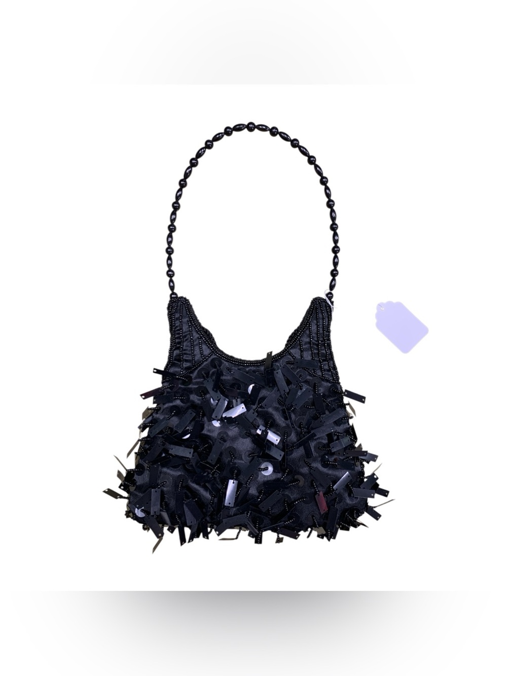 Beaded Black Sequin Evening Bag